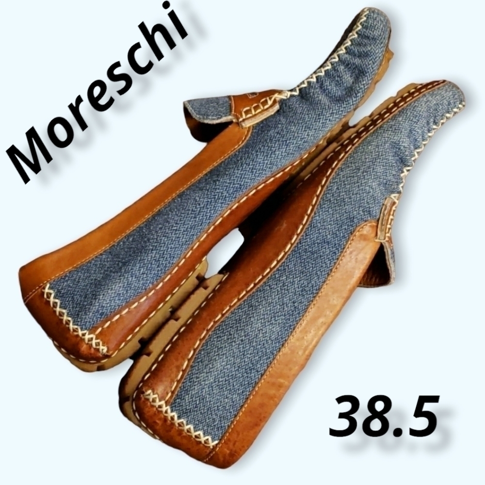 Moreschi Bahamas Nubuck Suede Driving Mocs Made in Italy 38.5 Unisex VGUC